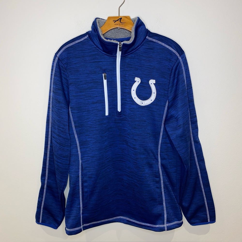 Indianapolis Colts NFL Men’s M Quarter Zip Blue Black Pockets